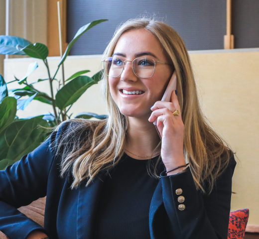 Woman speaking on phone